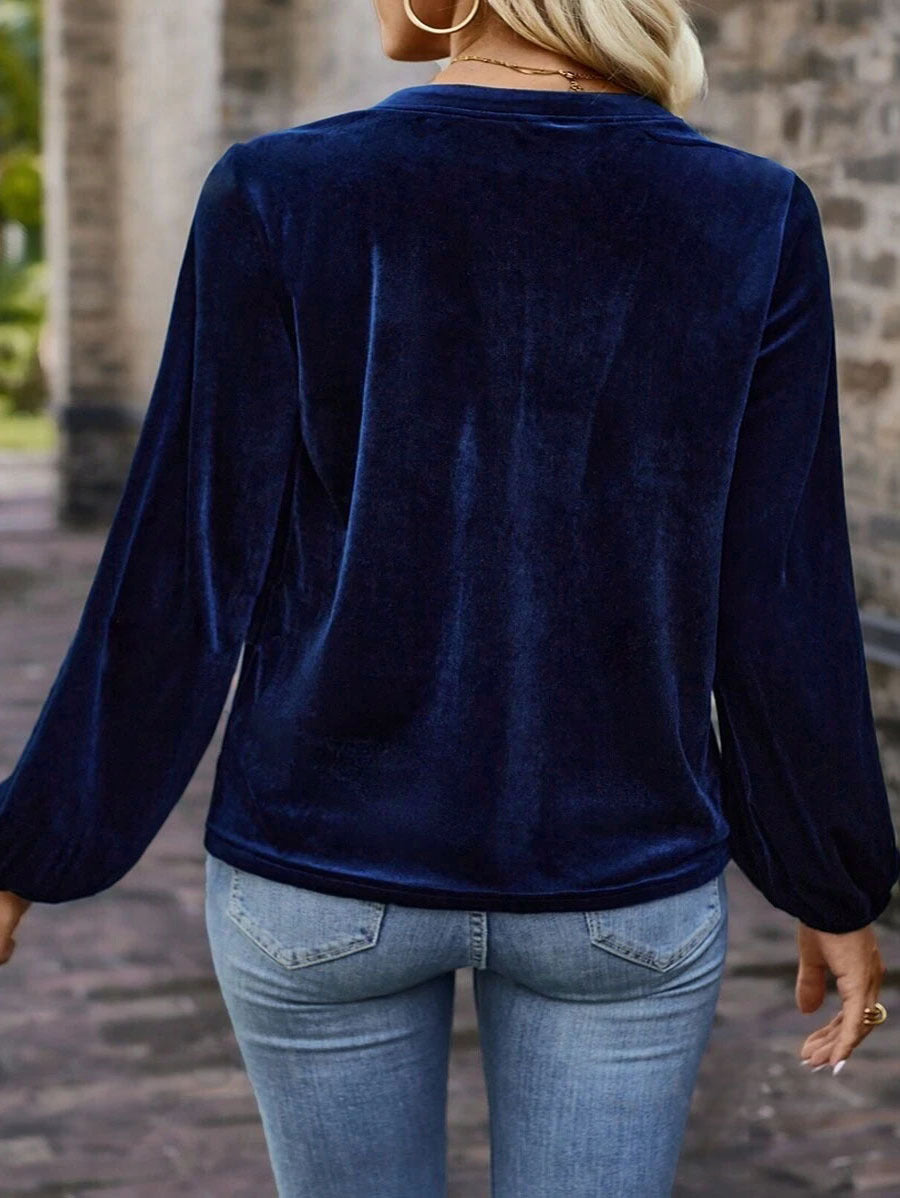Briarrose™ - Klassisk Sammet Blus