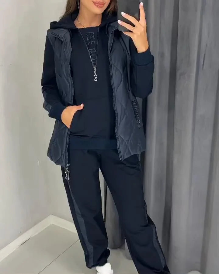 Julie™ - Huv Långärmad Jacka Set
