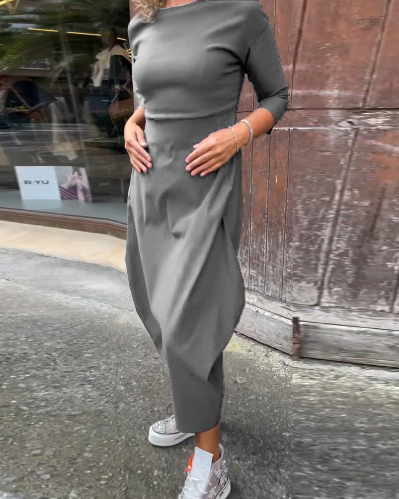 Amabel™ - Elegant Långärmad Klänning