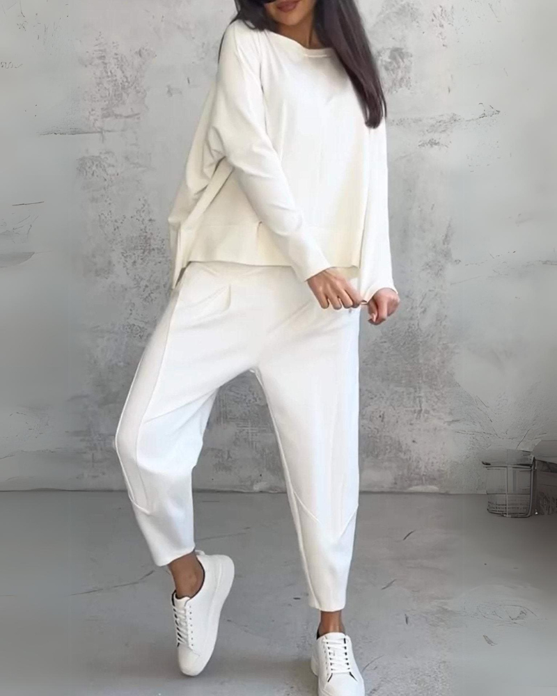 Amanda™ - Långärmad Tröja Tvådelat Set