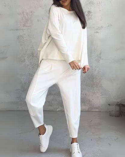 Amanda™ - Långärmad Tröja Tvådelat Set