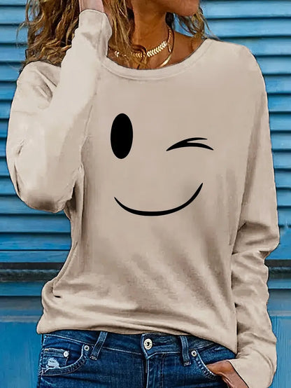 Nolia™ - Avslappnad Smiley Sweatshirt