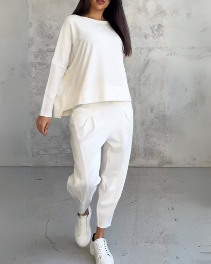 Amanda™ - Långärmad Tröja Tvådelat Set