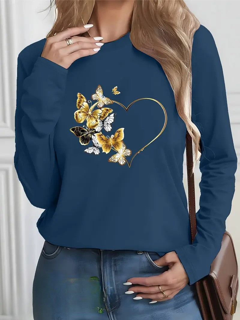 Fjäril Hjärta Sweatshirt | Tillsammans Mot Diabetes