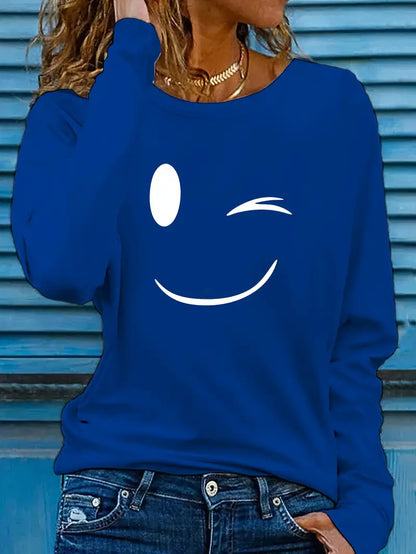 Nolia™ - Avslappnad Smiley Sweatshirt