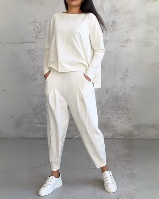 Amanda™ - Långärmad Tröja Tvådelat Set