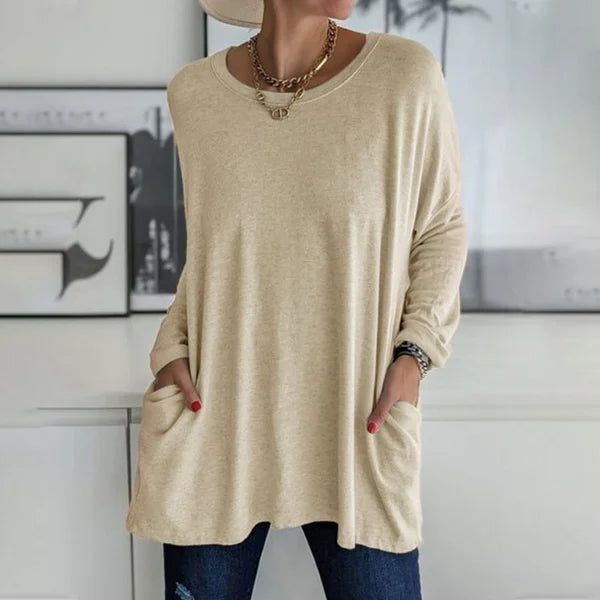 Nydia™ - Avslappnad Långärmad Topp