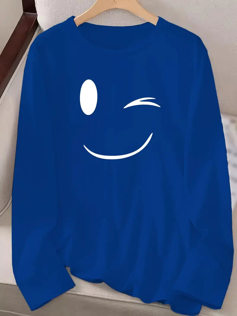 Nolia™ - Avslappnad Smiley Sweatshirt
