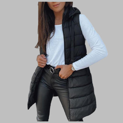 Isla™ - Ärmellös Hooded Lång Puffväst