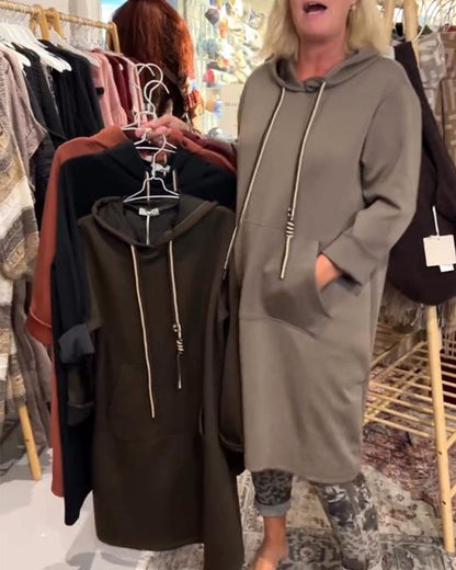 Zenda™ - Huva Löst Sitttande Klänning
