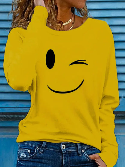 Nolia™ - Avslappnad Smiley Sweatshirt