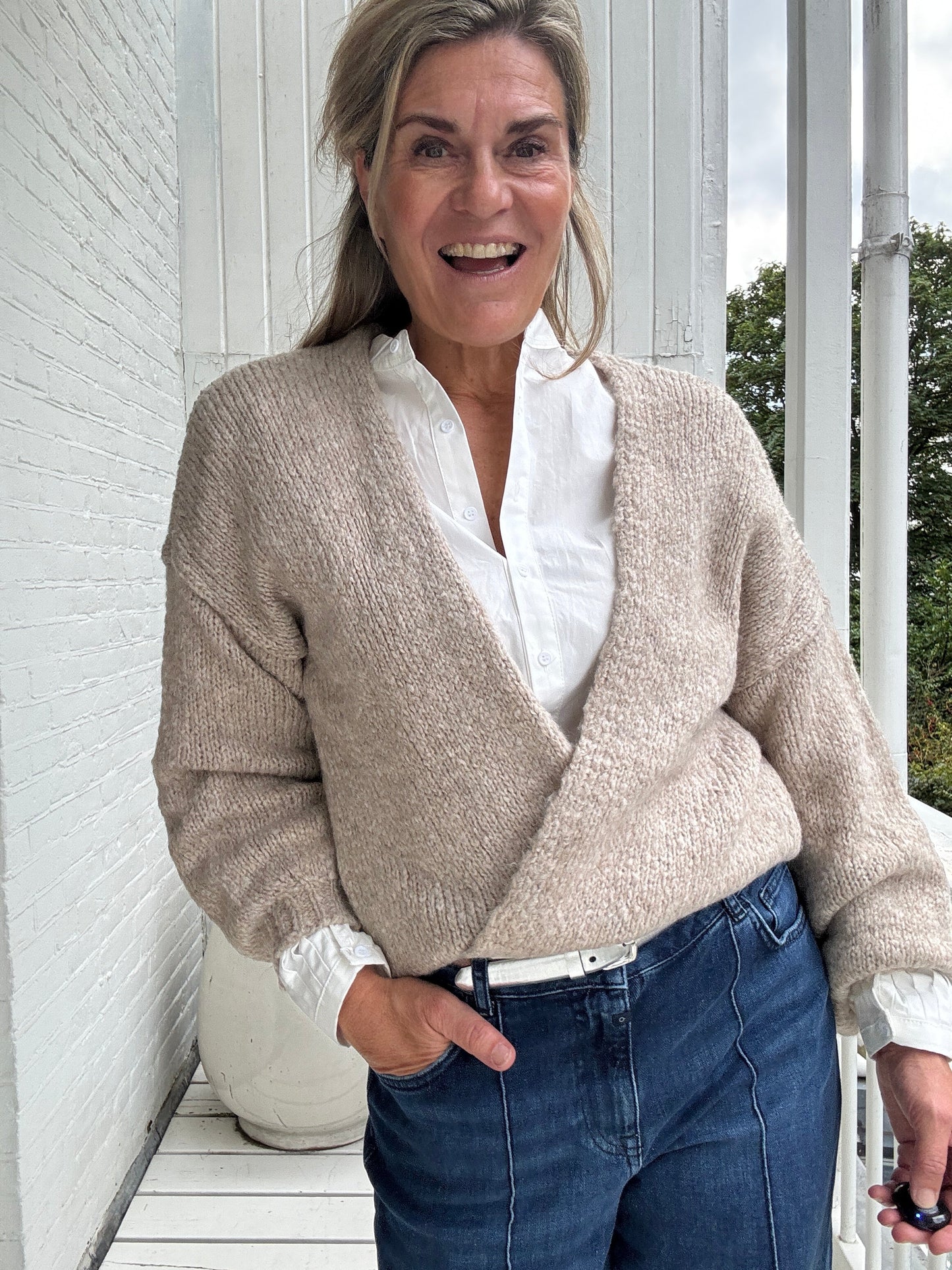 Vicki™ - Omlottstickad Tröja