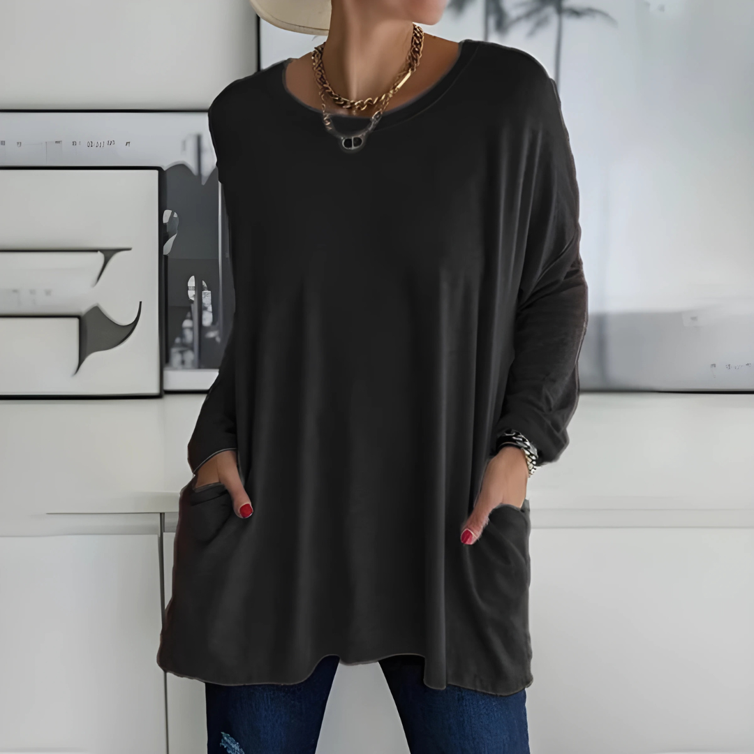 Nydia™ - Avslappnad Långärmad Topp