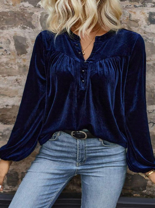 Briarrose™ - Klassisk Sammet Blus