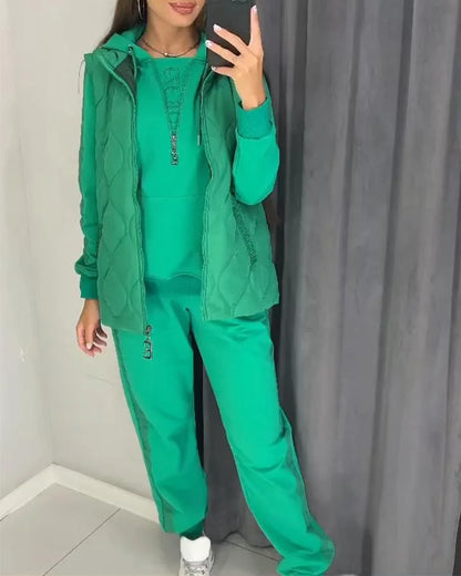 Julie™ - Huv Långärmad Jacka Set