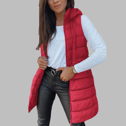 Isla™ - Ärmellös Hooded Lång Puffväst