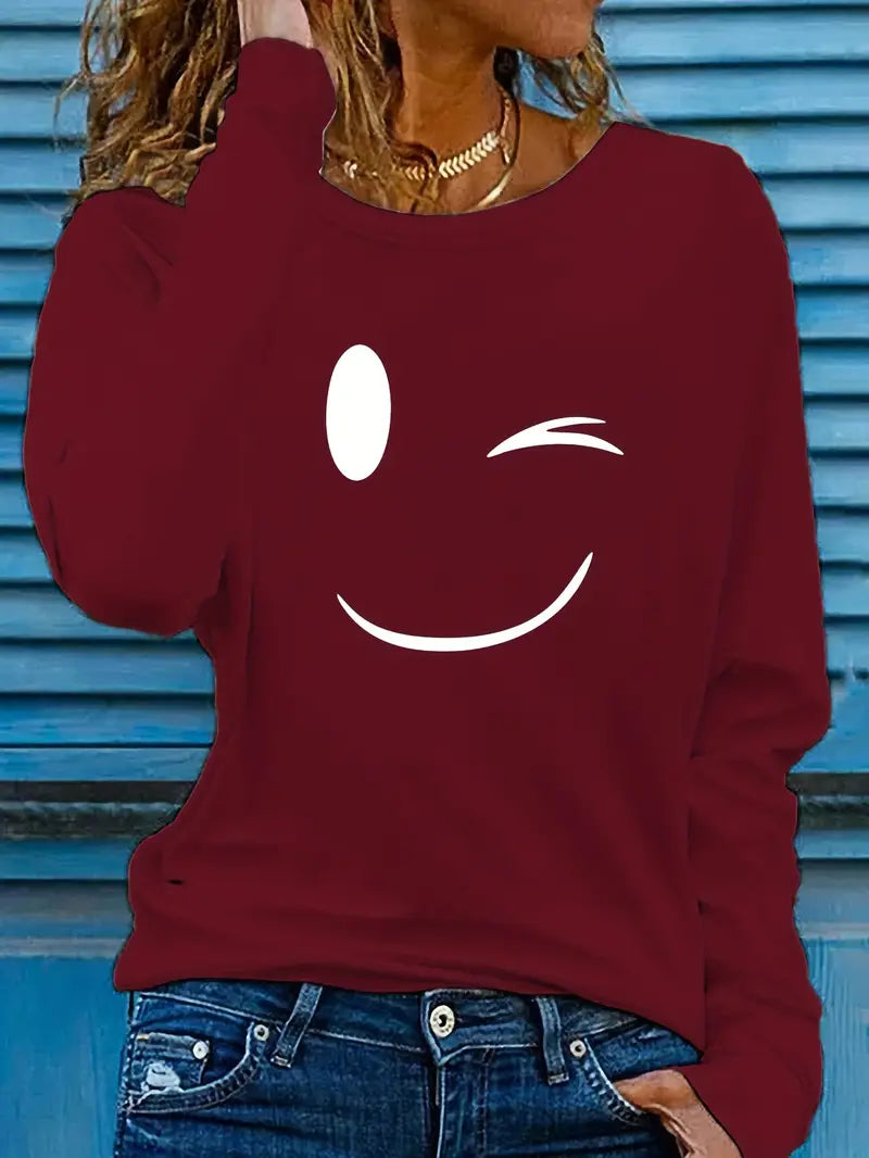 Nolia™ - Avslappnad Smiley Sweatshirt